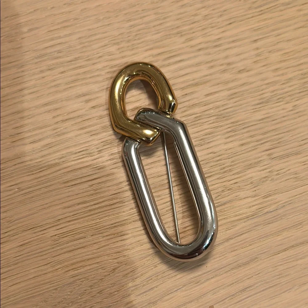 Monet Gold and Silver Two Tone Metal Carabiner